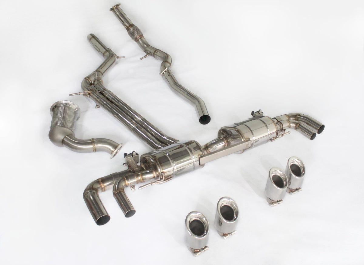 Porsche 992 3.0T Stainless Steel Catless Downpipe + Catback Exhaust without Valve (2019)