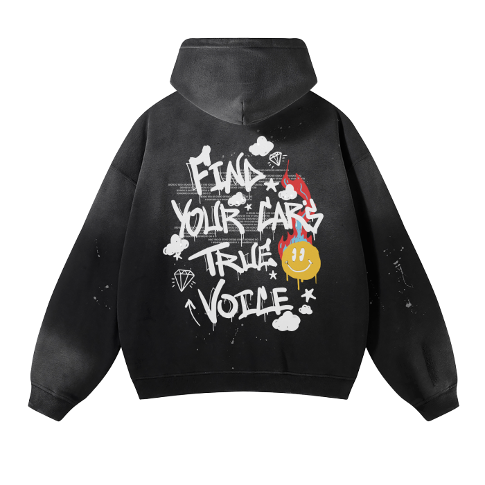 Crown Rival Vintage Wash Frayed Fleece Hoodie